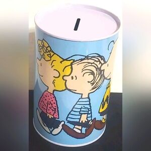 Peanuts Charlie Brown Sally Linus Lucy Tin Metal Money Coin Bank Decor New
